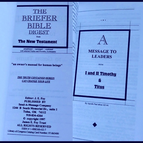 THE BRIEFER BIBLE DIGEST By J. E. Foy Editor Autographed Copy NEW Vintage Book - Picture 6 of 16